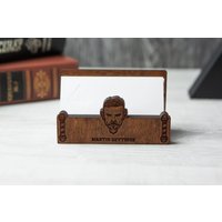 Personalisierter Visitenkartenhalter Aus Holz, Barber Visitenkartenhalter, Benutzerdefinierter Visitenkartenorganisator, Geschenke, Kartenhalter Für von StoreWoodUA