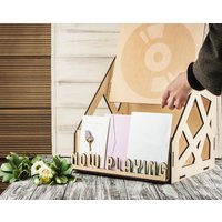 Schallplattenaufbewahrung, Schallplattenhalter, Aufbewahrungsbox Aus Holz, Retro Vinyl Aufbewahrung von StoreWoodUA