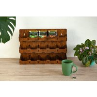 Tee Organizer Regal, Truhe, Aufbewahrungsbox Mit Schubladen, Teebeutel Organizer, Teeaufbewahrung Holz, Holz von StoreWoodUA
