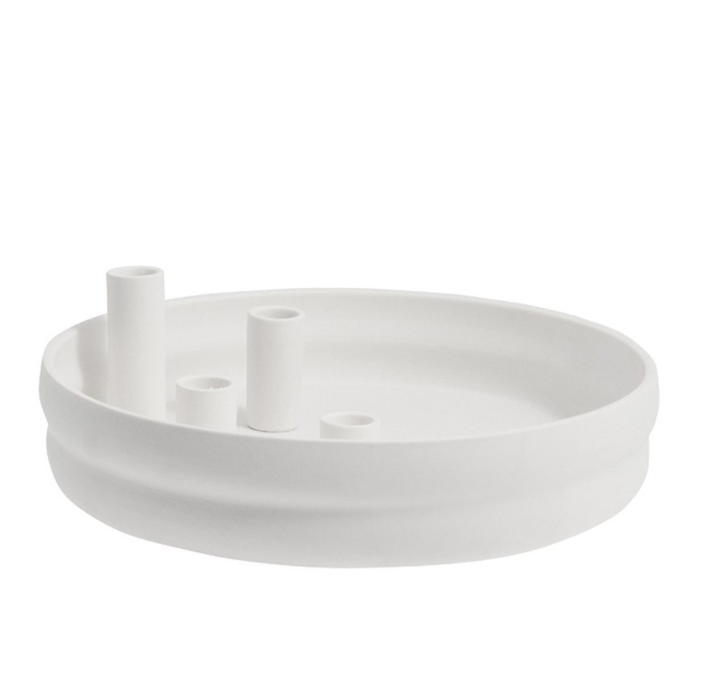 Storefactory Scandinavia Kerzenständer Kerzenhalter BOLMEN 4er rund weiß, Ø30x9cm von Storefactory Scandinavia