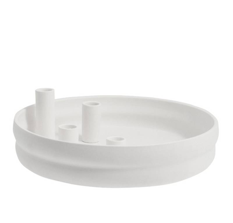 Storefactory Scandinavia Kerzenständer Kerzenhalter BOLMEN 4er rund weiß, Ø30x9cm von Storefactory Scandinavia