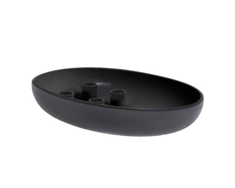 Storefactory Scandinavia Kerzenständer Kerzenhalter GULLHOLMEN Keramik schwarz glänzend, 33x22x6 cm von Storefactory Scandinavia