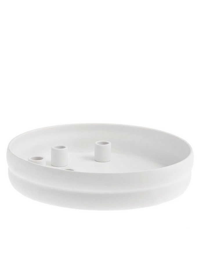 Storefactory Scandinavia Kerzenständer Kerzenhalter KVISTHOLMEN Keramik weiß, Ø30x6cm von Storefactory Scandinavia