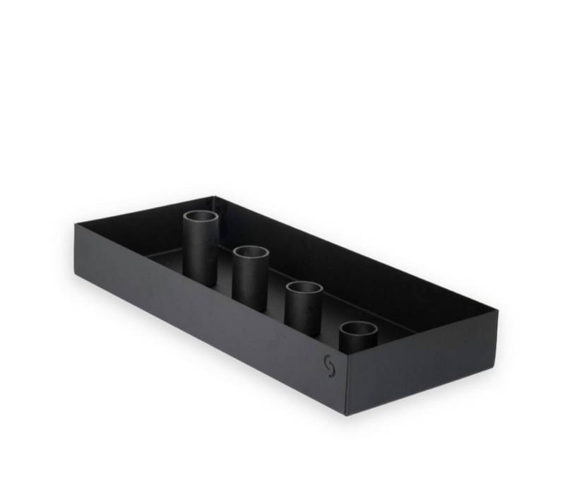 Storefactory Scandinavia Kerzenständer Kerzenhalter SUND 4er schwarz, 30x13x4cm von Storefactory Scandinavia
