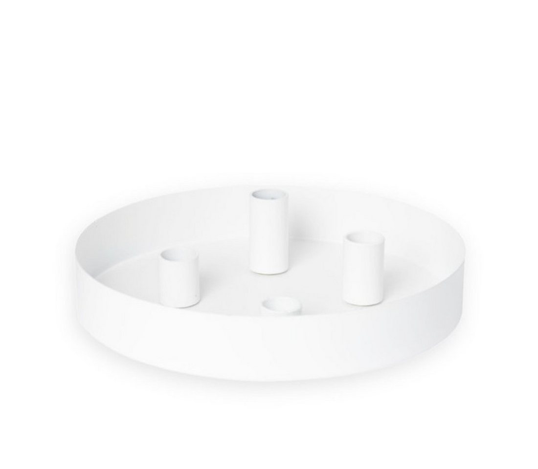 Storefactory Scandinavia Kerzenständer Kerzenhalter SUND 4er weiß, Ø 24cm x 4 cm von Storefactory Scandinavia