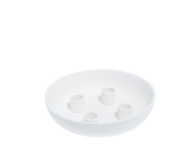 Storefactory Scandinavia Kerzenständer Kerzenständer GRANHOLMEN 4er weiß, Ø 21x5 cm von Storefactory Scandinavia