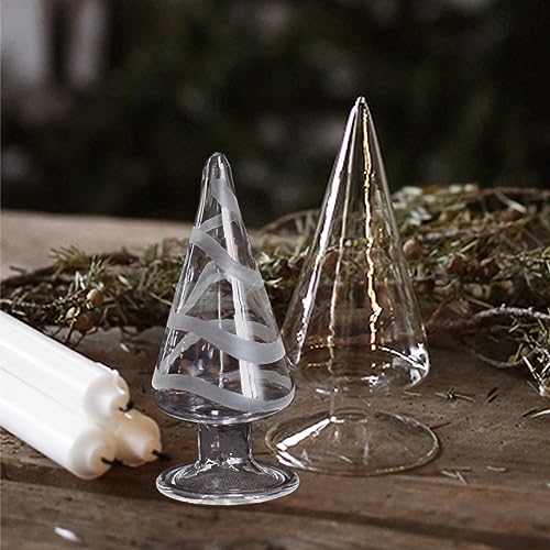 Storefactory - 2 Stück Tannenbaum GRANBO Glas, transparent - HxB 15x7 und 10x4 cm | Weihnachtsdeko Figur Silhouette | Skandinavian Living von Storefactory