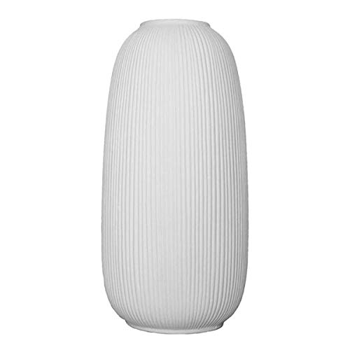 Storefactory - Aby - Vase - Keramik - Hellgrau - mit Rillenstruktur - Maße (ØxH): 12 x 26 cm von Storefactory