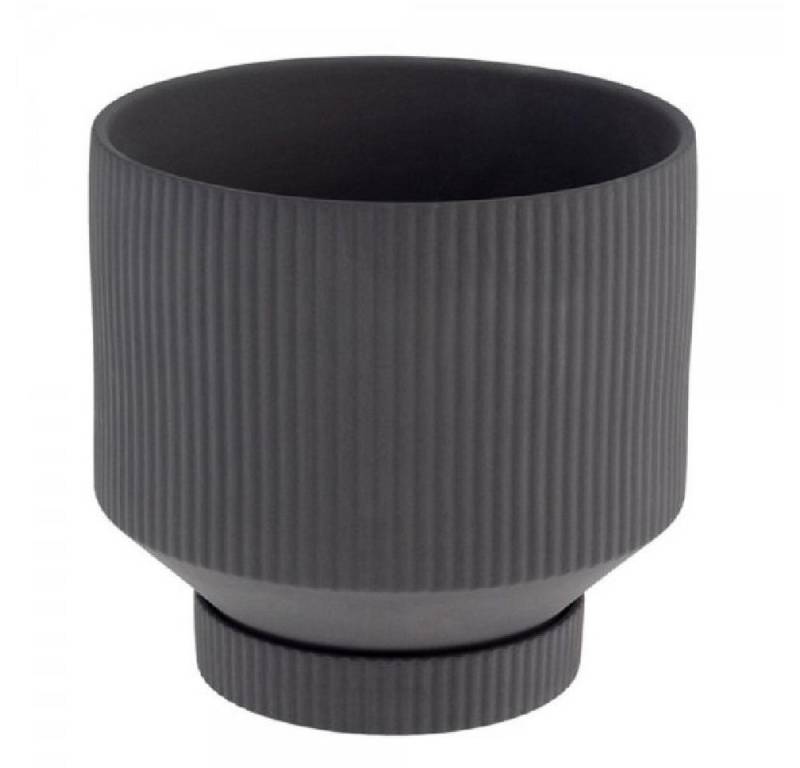 Storefactory Blumentopf Pflanztopf Kinna mit Untersetzer Dark Grey von Storefactory