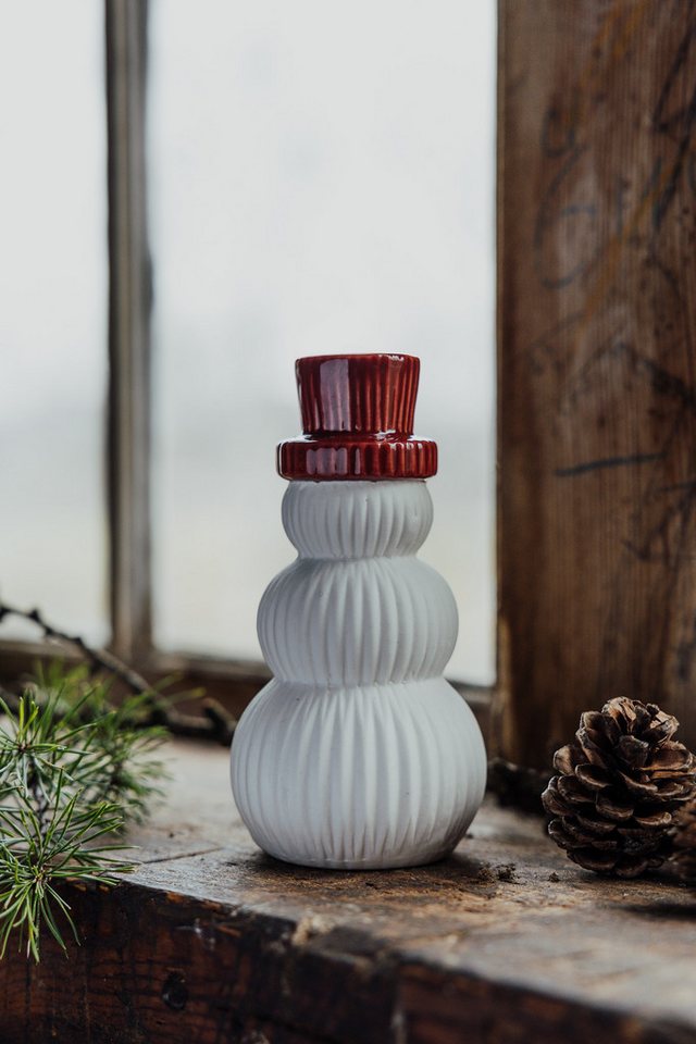 Storefactory Dekoobjekt Schneemann Frank Groß rot/weiß, Dekofigur aus Keramik von Storefactory