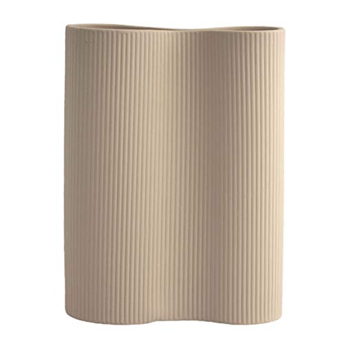Storefactory - Doppelvase - Vase - Bunn - Farbe: Beige - Keramik - mit feiner Rillenstruktur - Maße (LxBxH): 18 x 7 x 24 cm von Storefactory