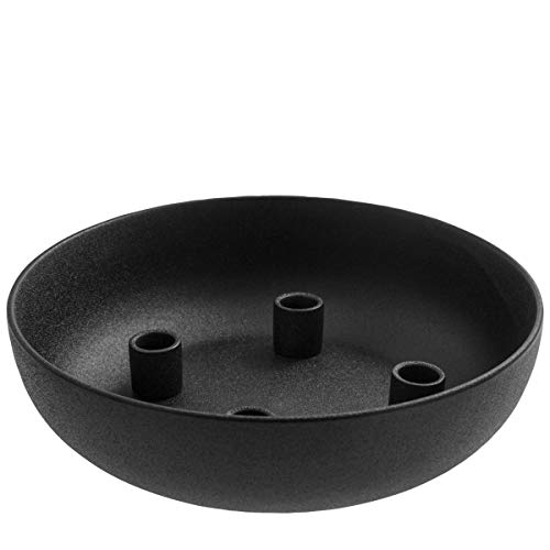 Storefactory - Kerzenhalter, Kerzenständer - Granholmen XXL - Keramik - schwarz - D 29 cm von Storefactory
