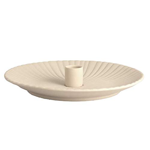 Storefactory - Kerzenhalter, Kerzenständer - HOLMBY - Keramik - beige - (ØxH) 22 x 4 cm von Storefactory