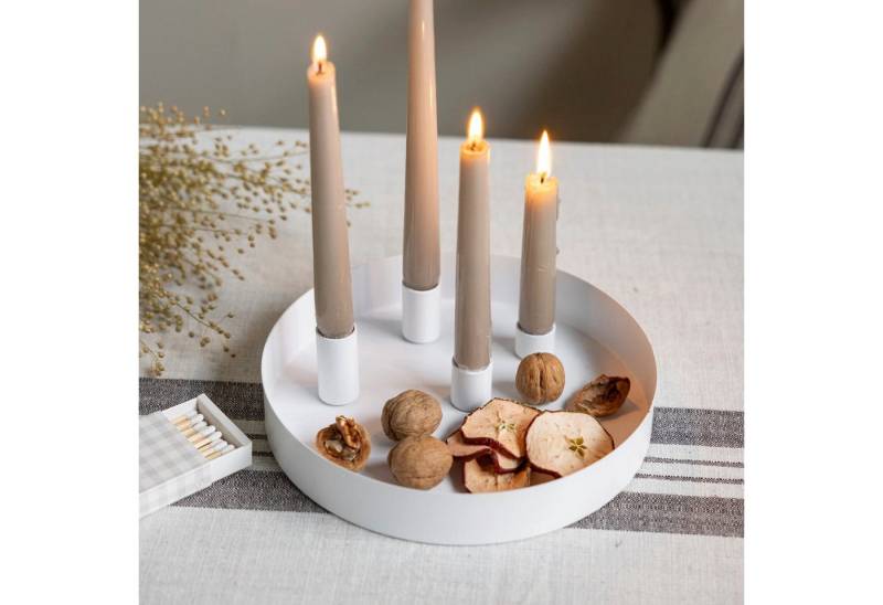 Storefactory Kerzenhalter Tablett Sund rund mit magnetischen Kerzenhaltern weiß Storefactory Kerzenhalter Tablett Sund rund mit magnetischen Kerzenhaltern weiß von Storefactory