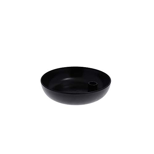Storefactory - Lidatorp - Kerzenleuchter, Kerzenständer - Farbe: Schwarz glasiert - Keramik - Maße (ØxH): 15 x 5 cm von Storefactory