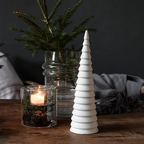 Storefactory Tannenbaum GRANLIDEN XXL Keramik in weiß - HxB 26x8 cm | Weihnachtsdeko Figur Silhouette | Skandinavien Living von Storefactory