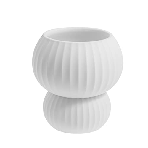 Storefactory - Vase, Blumentopf - Sandhamn - Keramik - Farbe: weiß - (ØxH) 18 x 19 cm von Storefactory