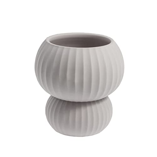 Storefactory - Vase, Blumentopf - Sandhamn - Keramik - hellgrau - (ØxH) 18 x 19 cm von Storefactory