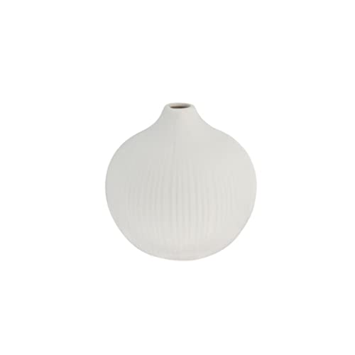Storefactory - Vase, Blumenvase - Fröbacken - Keramik - geriffelt - Farbe: White - (ØxH) 10 x 10 cm - Größe: small von Storefactory
