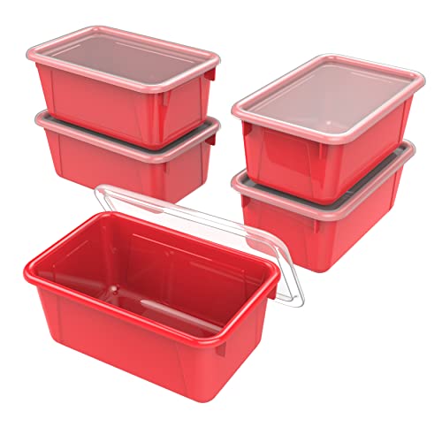 STOREX Kleine Kleine Abfalleimer mit Abdeckung, 31 x 19,8 x 13 cm Klassenzimmer rot, Fall von 6 (62407u06 C) von Storex