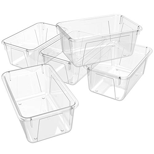 Storex Abfalleimer mit Deckel, klein Nur Abfalleimer (Bin Only) 12.2 x 7.8 x 5.1 Inches, 5-Pack farblos von Storex