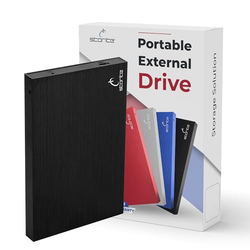 Storite 2,5 Zoll Ultra Slim tragbare Externe Festplatte USB 2.0 mit 500 GB Speichererweiterung HDD Backup-Speicher, schnelle Datenübertragung, Festplatte kompatibel mit MAC/Laptop/Desktop (schwarz) von Storite