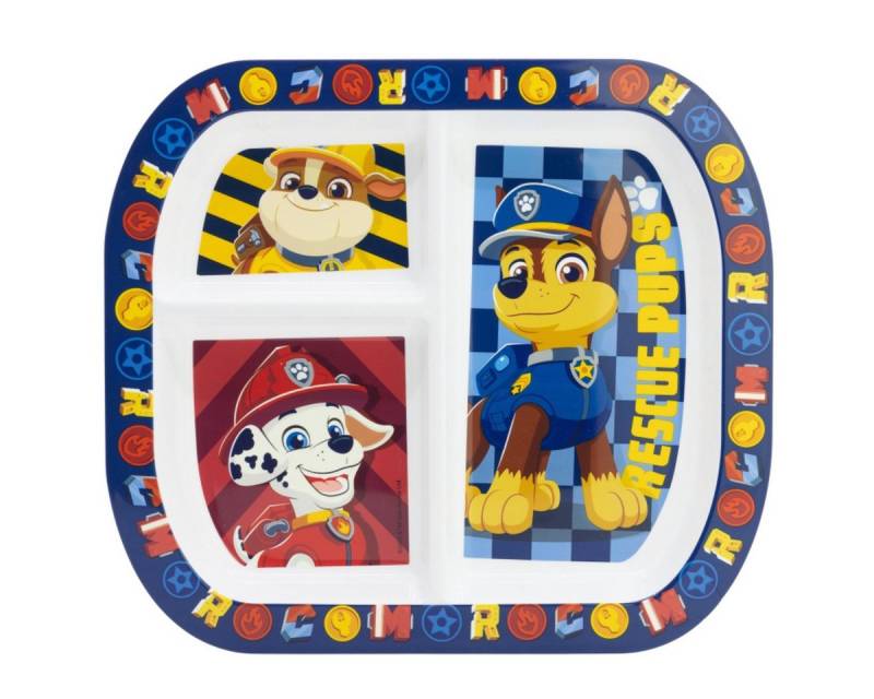 Storline Frühstücksteller Paw Patrol rechteckig mit 3 Fächern, Mikrowellengeeignet von Storline