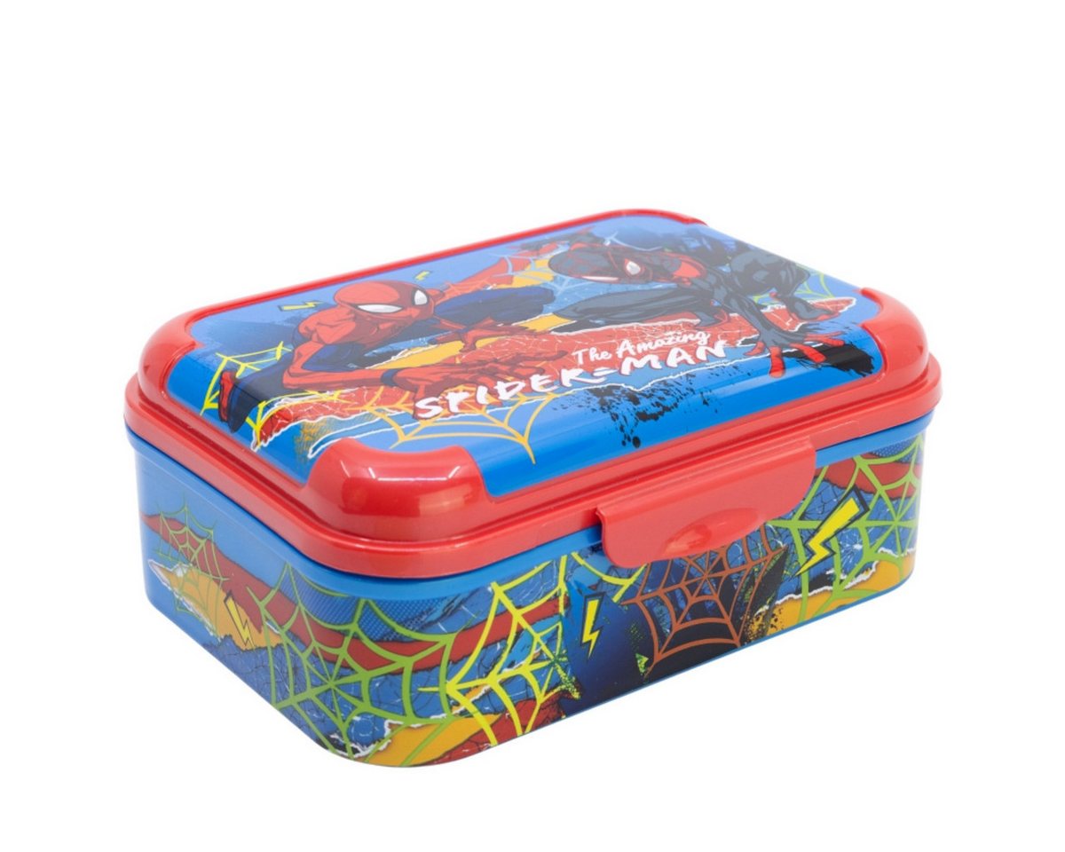 Storline Lunchbox Spiderman Brotdose Kinder mit Deckel Bruchsicher & Bunt, Plastik, (1x Deckel, 1x Box) von Storline