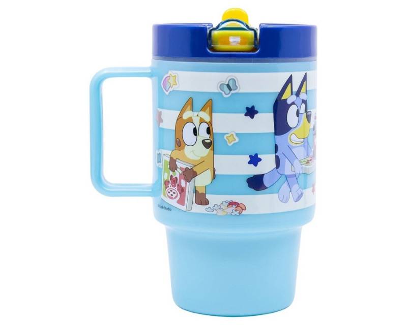 Storline Trinkflasche Bluey Becher Kunststoffbecher 530  ml mit Schraubdeckel von Storline