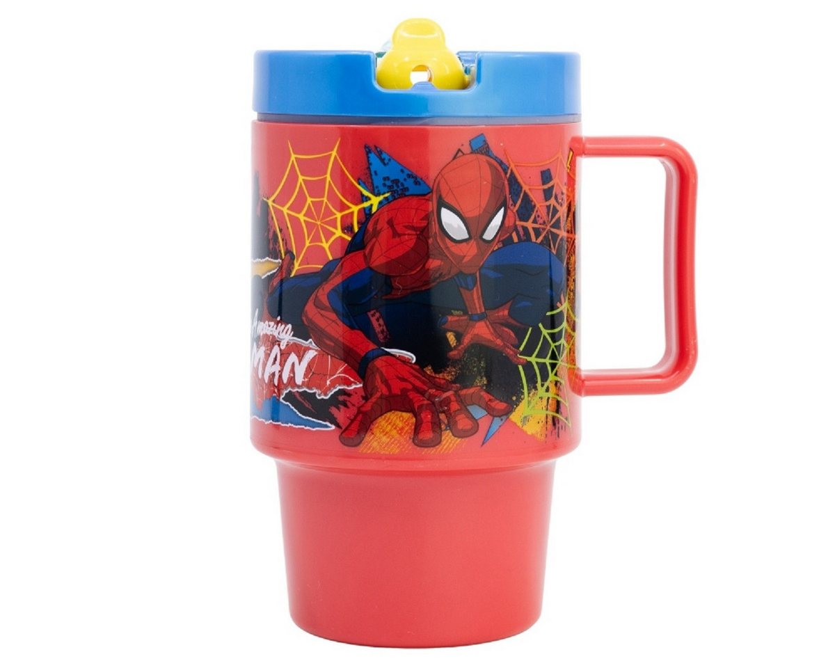Storline Trinkflasche Spiderman Mikrowellengeeigneter Kunststoffbecher 530  ml Schraubdeckel von Storline