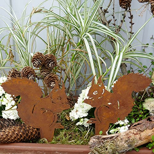 Beetstecker Rostdeko Eichhörnchen 2er Set Gartenstecker Metall Blumendeko Topfdeko Beetstecker Rostdeko Eichhörnchen 2er Set Gartenstecker Metall Blumendeko Topfdeko von Storm's Gartenzaubereien