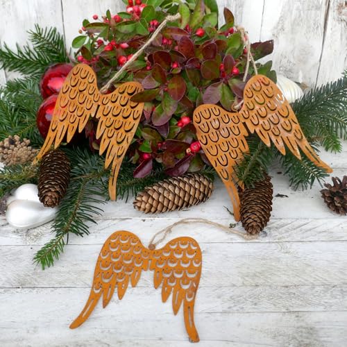 Engelsflügel klein zum Hängen 14,5cm - rostige Deko mit Juteband - Baumschmuck Engelsflügel klein zum Hängen 14,5cm - rostige Deko mit Juteband - Baumschmuck von Storm's Gartenzaubereien