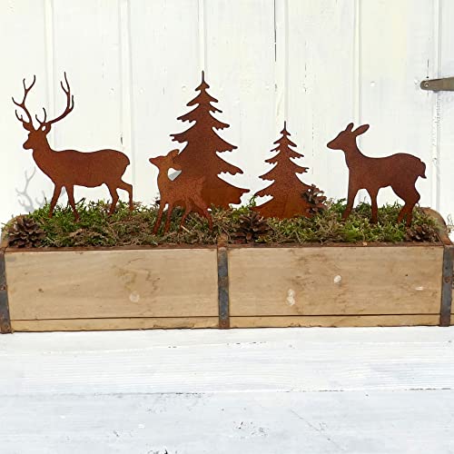 Gartenstecker Deko Rehe und Hirsche mit 2 Tannen in Rostpotik 5er Set - Weihnachtsdeko zum Basteln - Gartendeko Gartenstecker Deko Rehe und Hirsche mit 2 Tannen in Rostpotik 5er Set - Weihnachtsdeko zum Basteln - Gartendeko von Storm's Gartenzaubereien