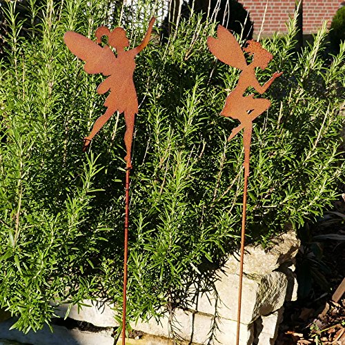 Gartenstecker Elfe - Fee in Rostoptik 2er Set in braun lackiert 80cm groß für die Gartendeko Gartenstecker Elfe - Fee in Rostoptik 2er Set in braun lackiert 80cm groß für die Gartendeko von Storm's Gartenzaubereien