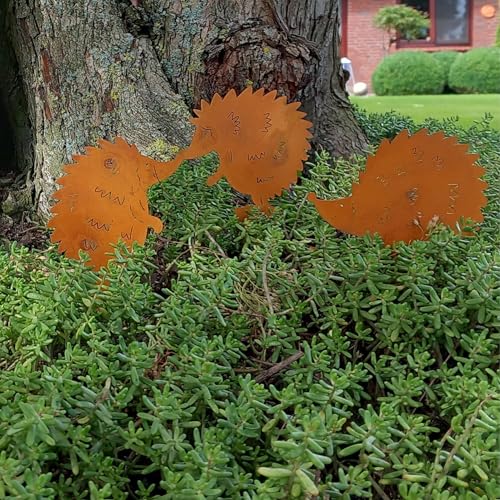 Gartenstecker - Igel im 3er Set Tierfigur aus Metall in Rostoptik zum Stecken als Gartendeko Gartenstecker - Igel im 3er Set Tierfigur aus Metall in Rostoptik zum Stecken als Gartendeko von Storm's Gartenzaubereien