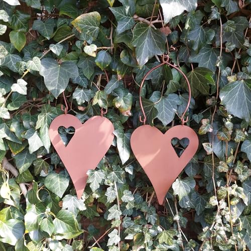Herz zum Hängen 2er Set lackiert in Rostoptik 35,5cm als Gartendeko - Deko Herz Metalldeko Herz zum Hängen 2er Set lackiert in Rostoptik 35,5cm als Gartendeko - Deko Herz Metalldeko von Storm's Gartenzaubereien