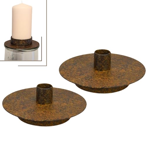 Kerzenhalter Metall für Stumpenkerzen 2er Set- Doppelseitiger Kerzenständer passend für Gläser - Geeignet für Stumpen- Tafelkerzen - Gartendeko Kerzenhalter Metall für Stumpenkerzen 2er Set- Doppelseitiger Kerzenständer passend für Gläser - Geeignet für Stumpen- Tafelkerzen - Gartendeko von Storm's Gartenzaubereien