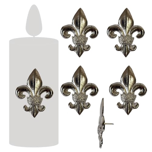 Kerzenpin Set - 4-teilig, für Stumpenkerzen - Hochwertige Lilien-Form aus Aluminium - Dekoratives Geschenk für Weihnachten, Hochzeit, Muttertag Kerzenpin Set - 4-teilig, für Stumpenkerzen - Hochwertige Lilien-Form aus Aluminium - Dekoratives Geschenk für Weihnachten, Hochzeit, Muttertag von Storm's Gartenzaubereien