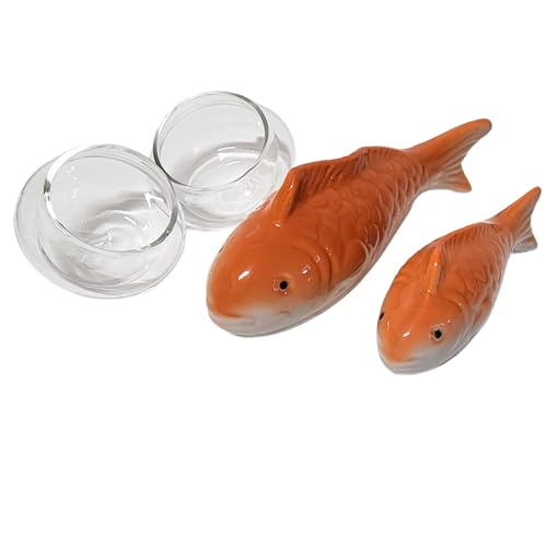 Schwimmdeko - 2er Set Keramikfische in Orange - 2 Schwimm-Teelichtschalen - Miniteich - Teichdeko - Schwimmfische für Balkon, Terrasse und Garten - Hochwertige Keramik Schwimmdeko - 2er Set Keramikfische in Orange - 2 Schwimm-Teelichtschalen - Miniteich - Teichdeko - Schwimmfische für Balkon, Terrasse und Garten - Hochwertige Keramik von Storm's Gartenzaubereien