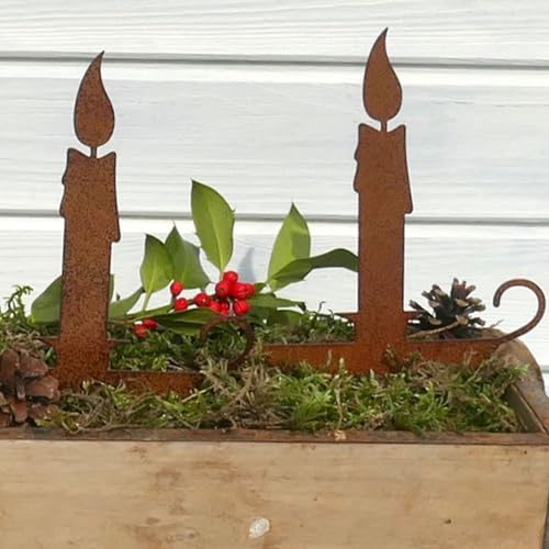 Storm's Gartenzaubereien Deko Kerze auf Teller 16cm hoch 2er Set - Metalldeko in braun lackiert zum Stecken Storm's Gartenzaubereien Deko Kerze auf Teller 16cm hoch 2er Set - Metalldeko in braun lackiert zum Stecken von Storm's Gartenzaubereien