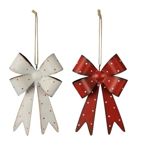 Storm's Gartenzaubereien Deko - Metall - Schleifen 2er Set - Als Türdeko, Grabschmuck, Weihnachtsdeko - 11,5x18x3cm - Juteband - Adventskranz, Winter Deko Storm's Gartenzaubereien Deko - Metall - Schleifen 2er Set - Als Türdeko, Grabschmuck, Weihnachtsdeko - 11,5x18x3cm - Juteband - Adventskranz, Winter Deko von Storm's Gartenzaubereien