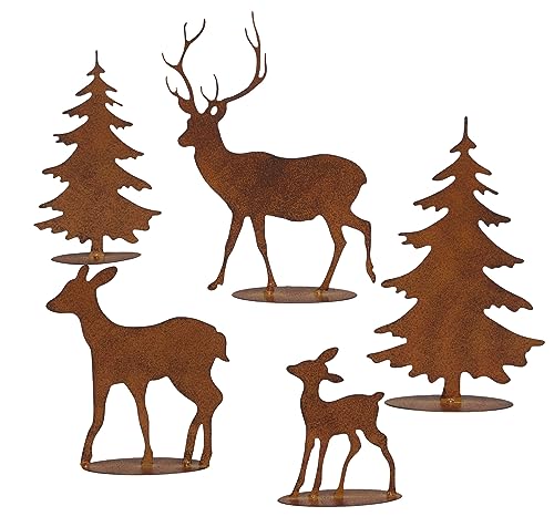 Storm's Gartenzaubereien Gartenstecker Deko Rehe und Hirsche mit 2 Tannen in Rostpotik zum Stellen- 5er Set - Weihnachtsdeko - Tischdeko zum Basteln 26cm Storm's Gartenzaubereien Gartenstecker Deko Rehe und Hirsche mit 2 Tannen in Rostpotik zum Stellen- 5er Set - Weihnachtsdeko - Tischdeko zum Basteln 26cm von Storm's Gartenzaubereien