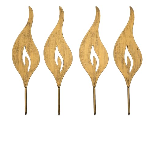 Storm's Gartenzaubereien Kerzen Flammen Deko in Gold 4er Set H:18,5cm zum Basteln für die Adventsdeko von Storm's Gartenzaubereien