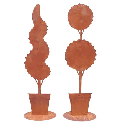 Storm's Gartenzaubereien Metalldeko in Rost Baum im 2er Set mit Formschnitt 57cm zum Stellen Edelrost Deko für Balkon und Terrasse Storm's Gartenzaubereien Metalldeko in Rost Baum im 2er Set mit Formschnitt 57cm zum Stellen Edelrost Deko für Balkon und Terrasse von Storm's Gartenzaubereien