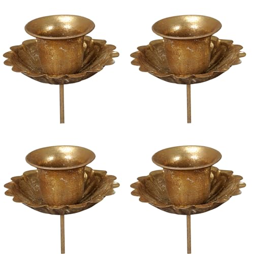 Tafelkerzenhalter für Adventskranz 4er Set - Kerzenhalter mit Spieß in Gold Tafelkerzenhalter für Adventskranz 4er Set - Kerzenhalter mit Spieß in Gold von Storm's Gartenzaubereien