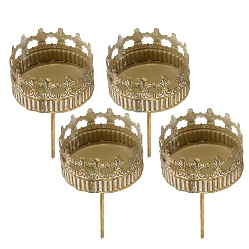 Teelichthalter für Adventskranz 4er Set - Kerzenhalter mit Spieß D 7cm in Gold antik Teelichthalter für Adventskranz 4er Set - Kerzenhalter mit Spieß D 7cm in Gold antik von Storm's Gartenzaubereien