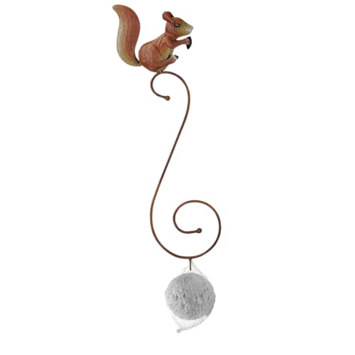 Storm's Gartenzaubereien - Eichhörnchen Meisenknödelhalter 57cm Vögel Futterspender Baummontage Metall Witterungsbeständig von Storm's Gartenzaubereien