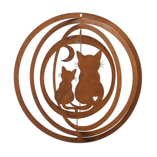 Windspiel aus Edelrost mit 2 Katzen - 3D Metall Windspiel für Garten - Balkon - Rostdeko Hängedeko - Geschenkidee für Katzenliebhaber - Ø ca. 24 cm Windspiel aus Edelrost mit 2 Katzen - 3D Metall Windspiel für Garten - Balkon - Rostdeko Hängedeko - Geschenkidee für Katzenliebhaber - Ø ca. 24 cm von Storm's Gartenzaubereien