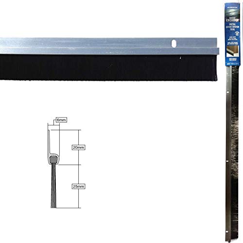 Türboden-Dichtung/Luftzugstopper aus Aluminium mit Bürste, 838 mm, Silber von Stormguard