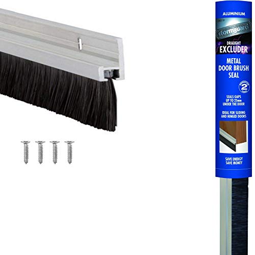 Türboden-Dichtung/Luftzugstopper aus Aluminium mit Bürste, 838 mm, Silber von Stormguard